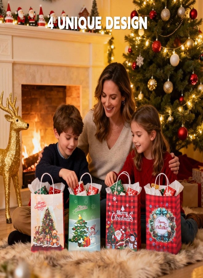 HCFGS 12Pcs Christmas Gift Bags,Small Christmas Gift Bags with Handles,Xmas Treat Paper Bags for Kids Adults Party Supplies - Image 4